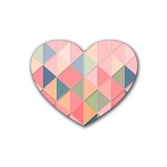 Background Geometric Triangle Rubber Heart Coaster (4 Pack) by Sarkoni