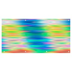 Wave Rainbow Bright Texture Banner And Sign 8  X 4  by Sarkoni