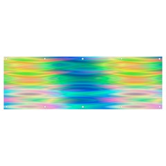 Wave Rainbow Bright Texture Banner And Sign 12  X 4  by Sarkoni