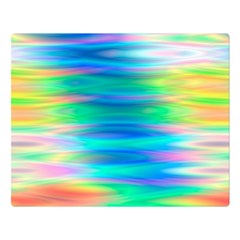 Wave Rainbow Bright Texture Premium Plush Fleece Blanket (large) by Sarkoni