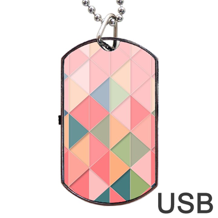 Background Geometric Triangle Dog Tag USB Flash (Two Sides)