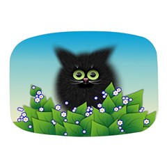 Kitten Black Furry Illustration Mini Square Pill Box by Sarkoni