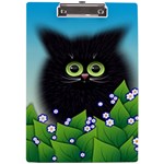 Kitten Black Furry Illustration A4 Acrylic Clipboard Front