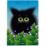 Kitten Black Furry Illustration A4 Acrylic Clipboard Back