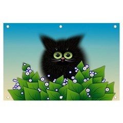 Kitten Black Furry Illustration Banner And Sign 6  X 4  by Sarkoni