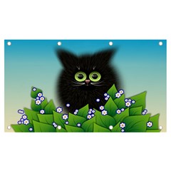 Kitten Black Furry Illustration Banner And Sign 7  X 4  by Sarkoni