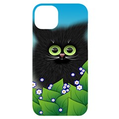 Kitten Black Furry Illustration Iphone 14 Plus Black Uv Print Case by Sarkoni