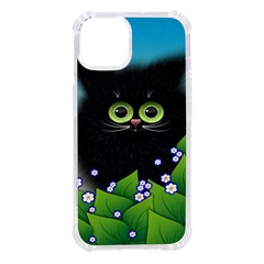 Kitten Black Furry Illustration Iphone 14 Tpu Uv Print Case by Sarkoni