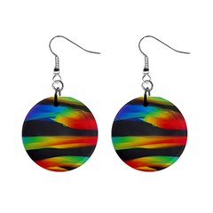 Colorful Background Mini Button Earrings by Sarkoni