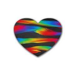 Colorful Background Rubber Heart Coaster (4 Pack) by Sarkoni