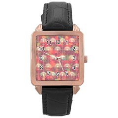 Colorful Background Abstract Rose Gold Leather Watch  by Sarkoni