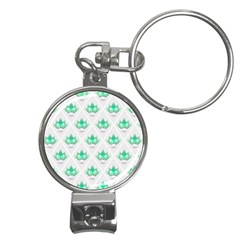 Plant Pattern Green Leaf Flora Nail Clippers Key Chain