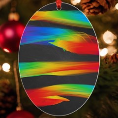 Colorful Background Uv Print Acrylic Ornament Oval