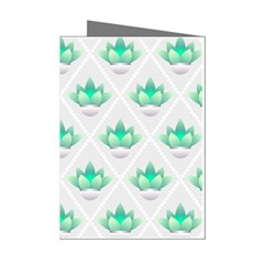 Plant Pattern Green Leaf Flora Mini Greeting Cards (pkg Of 8) by Sarkoni