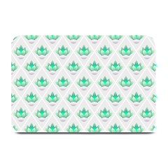 Plant Pattern Green Leaf Flora Plate Mats by Sarkoni