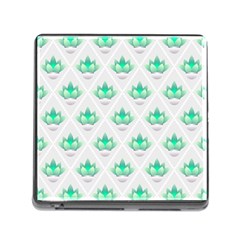 Plant Pattern Green Leaf Flora Memory Card Reader (square 5 Slot) by Sarkoni