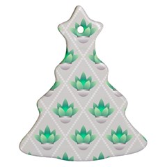 Plant Pattern Green Leaf Flora Christmas Tree Ornament (two Sides) by Sarkoni