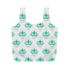 Plant Pattern Green Leaf Flora Full Print Recycle Bag (m) by Sarkoni