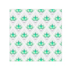 Plant Pattern Green Leaf Flora Square Satin Scarf (30  X 30 ) by Sarkoni