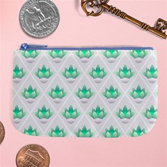 Plant Pattern Green Leaf Flora Large Coin Purse by Sarkoni