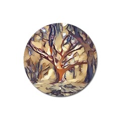 Tree Forest Woods Nature Landscape Magnet 3  (round) by Sarkoni