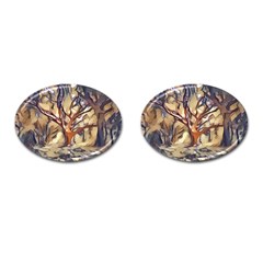 Tree Forest Woods Nature Landscape Cufflinks (oval) by Sarkoni