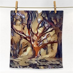 Tree Forest Woods Nature Landscape Face Towel by Sarkoni