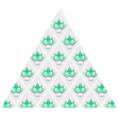 Plant Pattern Green Leaf Flora Wooden Puzzle Triangle by Sarkoni