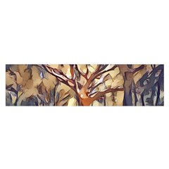 Tree Forest Woods Nature Landscape Oblong Satin Scarf (16  X 60 )