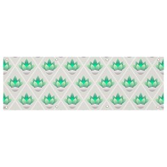 Plant Pattern Green Leaf Flora Banner And Sign 9  X 3  by Sarkoni