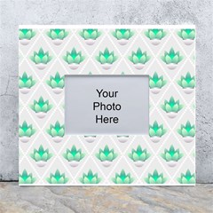 Plant Pattern Green Leaf Flora White Wall Photo Frame 5  X 7  by Sarkoni