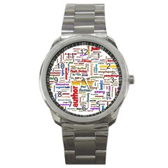 Writing Author Motivation Words Sport Metal Watch by Sarkoni