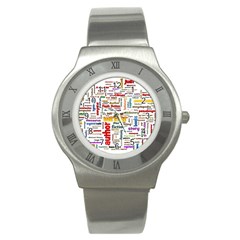 Writing Author Motivation Words Stainless Steel Watch by Sarkoni