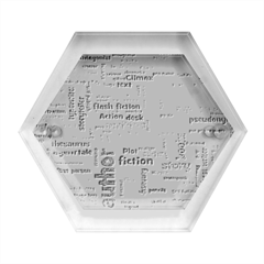 Writing Author Motivation Words Hexagon Wood Jewelry Box by Sarkoni