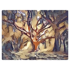 Tree Forest Woods Nature Landscape Two Sides Premium Plush Fleece Blanket (extra Small) by Sarkoni