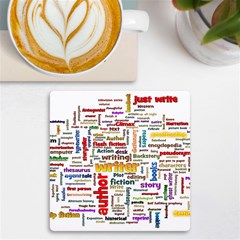 Writing Author Motivation Words Uv Print Square Tile Coaster  by Sarkoni