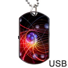 Physics Quantum Physics Particles Dog Tag Usb Flash (two Sides) by Sarkoni