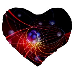 Physics Quantum Physics Particles Large 19  Premium Heart Shape Cushions by Sarkoni