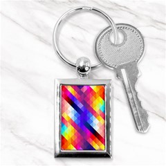 Abstract Background Colorful Pattern Key Chain (rectangle) by Sarkoni