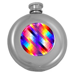 Abstract Background Colorful Pattern Round Hip Flask (5 Oz) by Sarkoni