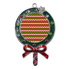 Christmas Paper Scrapbooking Pattern Metal X mas Lollipop With Crystal Ornament by Sarkoni