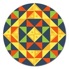 Background Geometric Color Magnet 5  (round) by Sarkoni