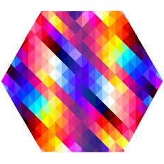 Abstract Background Colorful Pattern Wooden Puzzle Hexagon by Sarkoni