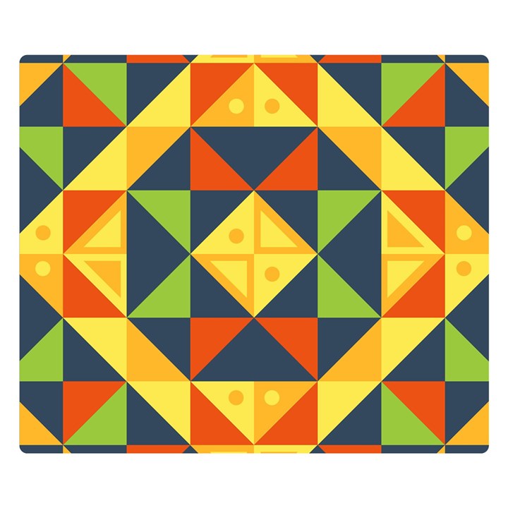 Background Geometric Color Two Sides Premium Plush Fleece Blanket (Small)