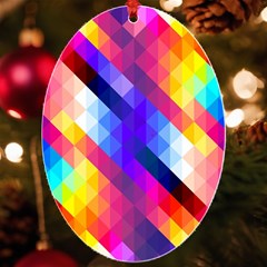 Abstract Background Colorful Pattern Uv Print Acrylic Ornament Oval