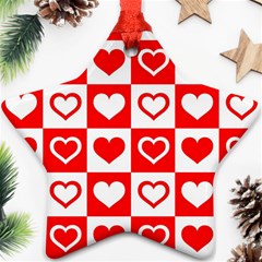 Background Card Checker Chequered Star Ornament (two Sides) by Sarkoni