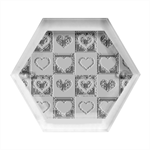 Background Card Checker Chequered Hexagon Wood Jewelry Box Front