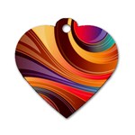 Abstract Colorful Background Wavy Dog Tag Heart (Two Sides) Front