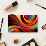 Abstract Colorful Background Wavy Cosmetic Bag (Small) Front