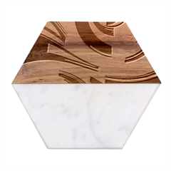 Abstract Colorful Background Wavy Marble Wood Coaster (hexagon)  by Sarkoni